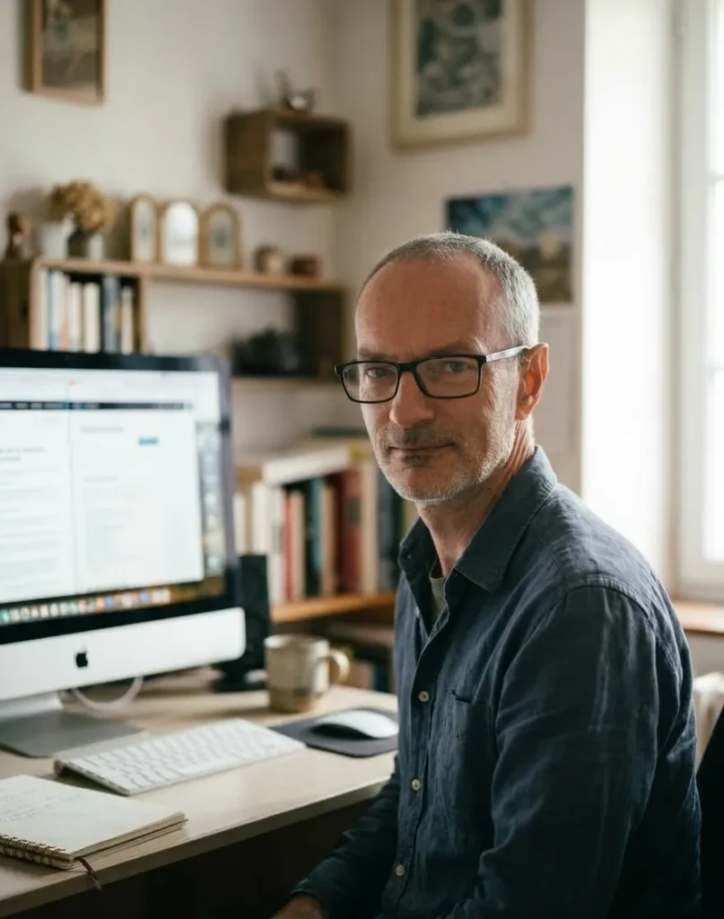 Guillaume Le Bricon, diagnostiqueur immobilier, à son bureau